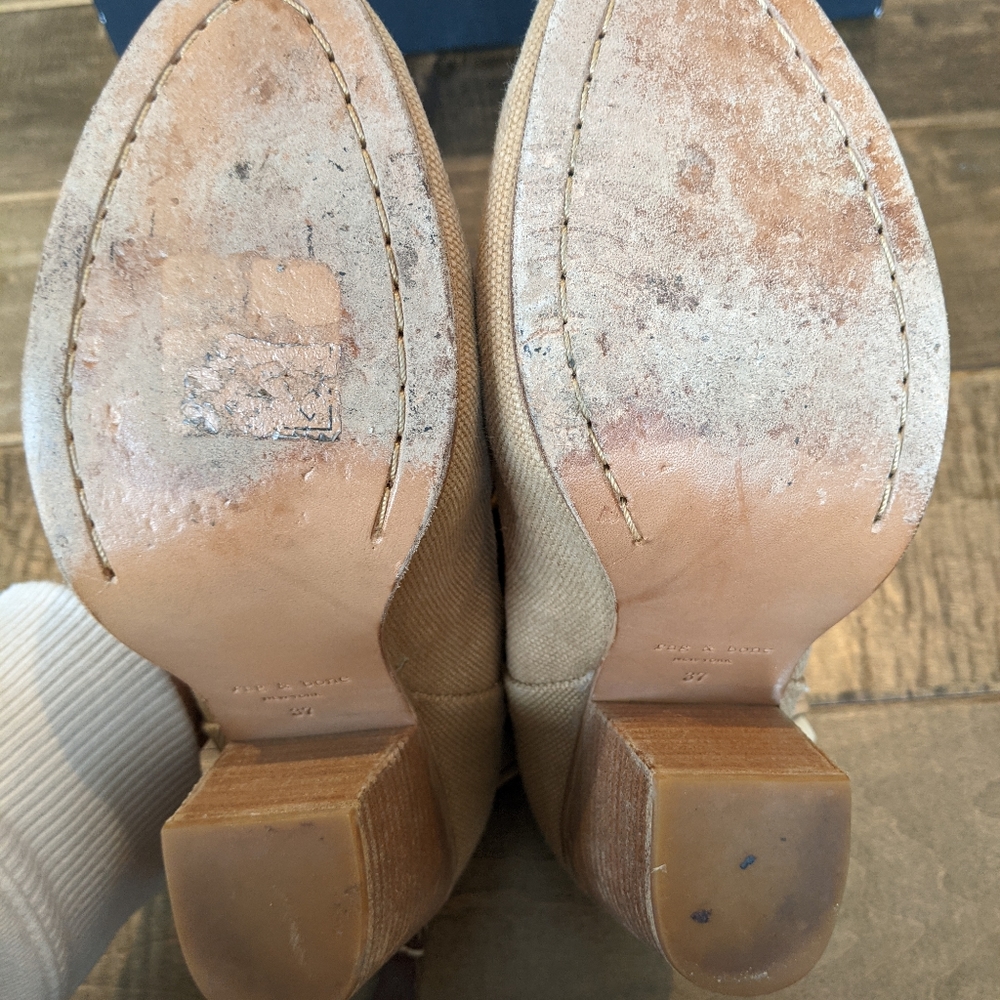 Rag & Bone Newbury Canvas Bootie Size 37 Tan/Came… - image 6